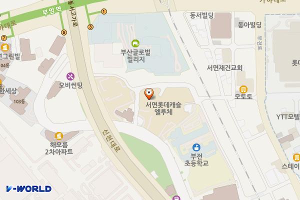 서면롯데캐슬 엘루체 (오피스텔) 위치 지도 — 부산광역시 부산진구 신천대로126번길 42