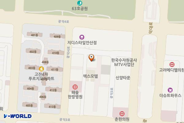 월드타워 (완속충전기) 위치 지도 — 경기도 안산시 단원구 광덕3로 135-18
