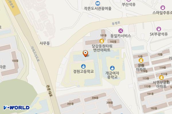 경원고등학교 (완속충전기) 위치 지도 — 부산광역시 부산진구 백양관문로 40