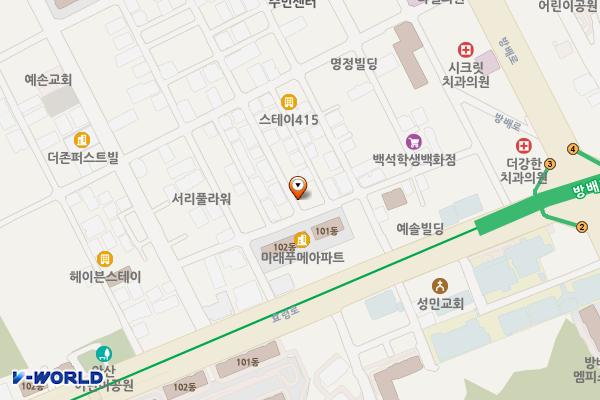 차움빌딩 (완속충전기) 위치 지도 — 서울특별시 서초구 방배로11길 36