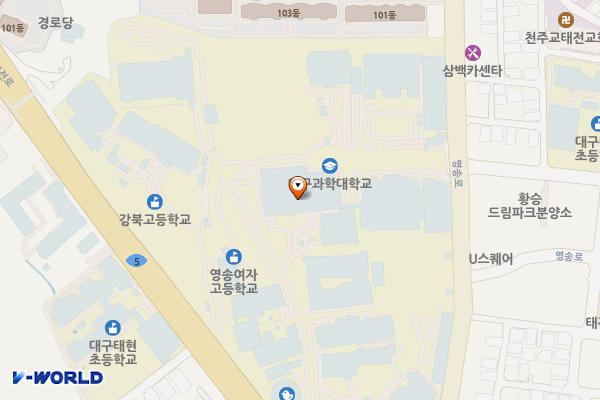 대구과학대학교 (완속충전기) 위치 지도 — 대구광역시 북구 영송로 47
