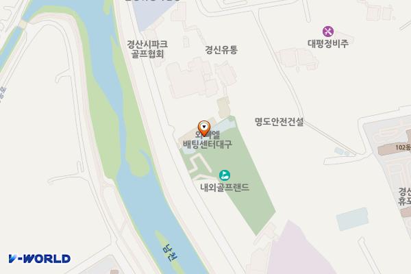 내외골프랜드 (완속충전기) 위치 지도 — 경상북도 경산시 강변동로 378