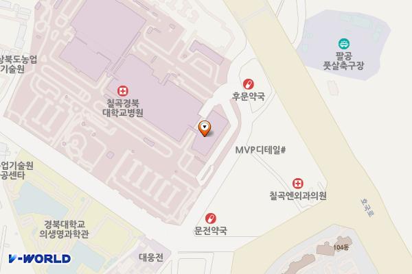 칠곡경북대학교병원 (완속충전기) 위치 지도 — 대구광역시 북구 호국로 807