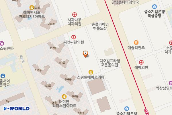 강남역푸르지오시티 (완속충전기) 위치 지도 — 서울특별시 서초구 효령로77길 30