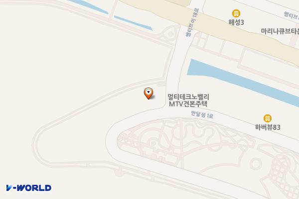 웅신 미켈란의 아침 위치 지도 — 경기도 안산시 단원구 반달섬1로 4