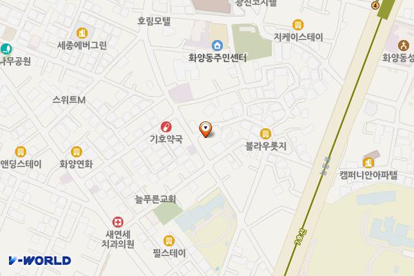 화양동 공영 위치 지도 — 서울특별시 광진구 군자로 22