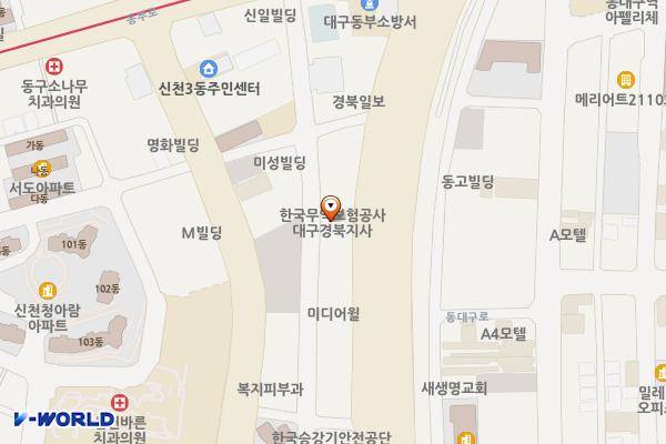 대구무역회관 (완속충전기) 위치 지도 — 대구광역시 동구 동대구로 489