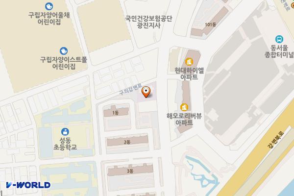 동서울호텔길 공영주차장 위치 지도 — 서울특별시 광진구 구의동 598-1