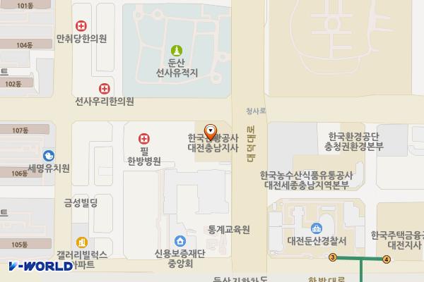 대전무역회관 (완속충전기) 위치 지도 — 대전광역시 서구 청사로 136