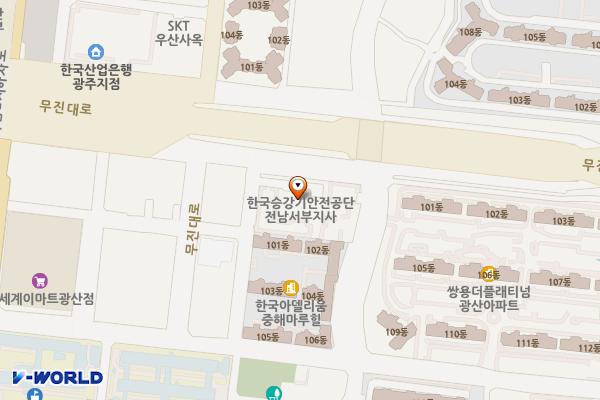 광주무역회관 (완속충전기) 위치 지도 — 전남광주통합특별시 광산구 무진대로 282