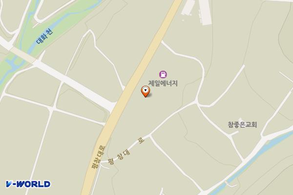 CJ택배 강원평창 (완속충전기) 위치 지도 — 강원특별자치도 평창군 대화면 평창대로 1232-7