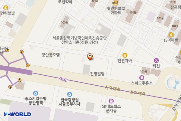 장안동 하트리움 위치 지도 — 서울특별시 동대문구 장한로2길 44