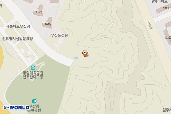 원주 중앙근린공원 지상주차장 (완속충전기)_1 위치 지도 — 강원특별자치도 원주시 무실로 487