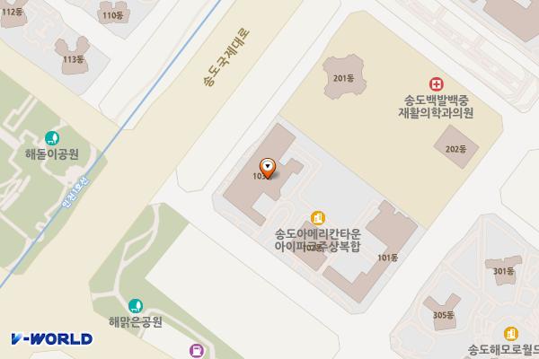 송도아메리칸타운아이파크 위치 지도 — 인천광역시 연수구 송도과학로27번길 15
