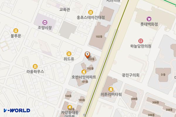 자양 호반써밋 상가 위치 지도 — 서울특별시 광진구 능동로 69