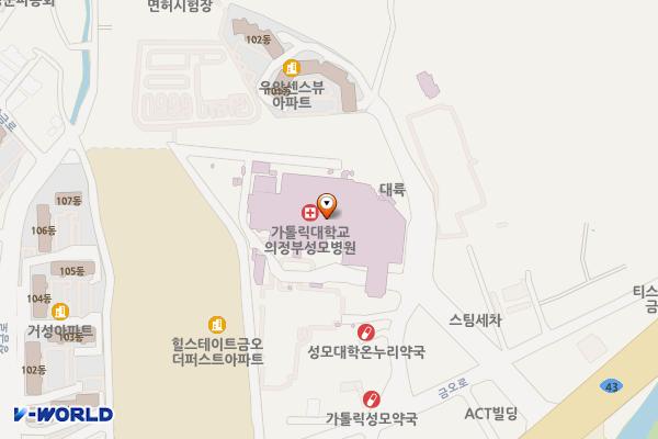 의정부성모병원 (완속충전기) 위치 지도 — 경기도 의정부시 천보로 271