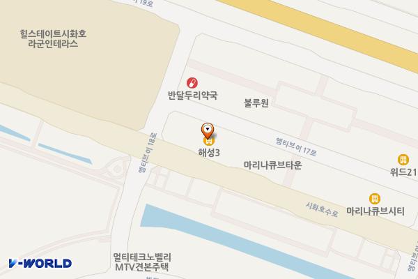 아티스큐브 관리단 위치 지도 — 경기도 안산시 단원구 시화호수로 615
