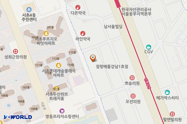 강남리가스퀘어관리단 위치 지도 — 서울특별시 서초구 서초대로73길 42