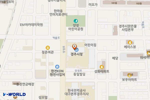 시청사주차장 위치 지도 — 경상북도 경주시 양정로 260