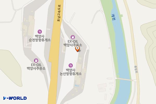 백양사휴게소(천안) 위치 지도 — 전남광주통합특별시 장성군 북일면 호남고속도로 108