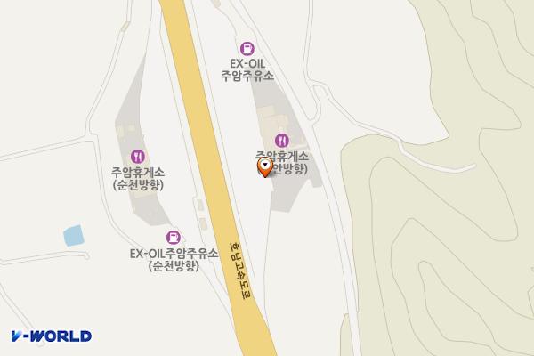 주암휴게소(천안) 위치 지도 — 전남광주통합특별시 순천시 주암면 호남고속도로 24