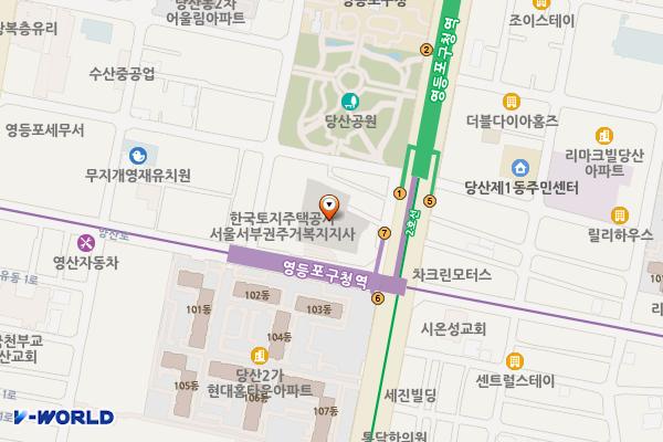 영등포구청역 공영주차장 위치 지도 — 서울특별시 영등포구 양산로 111