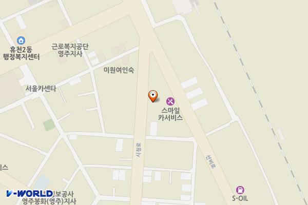 영주역 건너편 쏘카존 위치 지도 — 경상북도 영주시 시청로 30-1