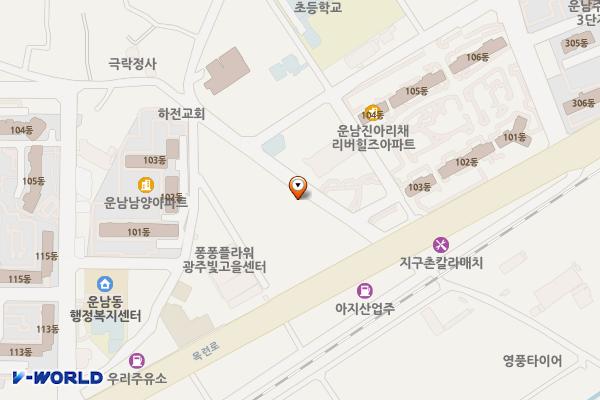 기독교한국침례회 하늘교회 위치 지도 — 전남광주통합특별시 광산구 목련로253번길 24