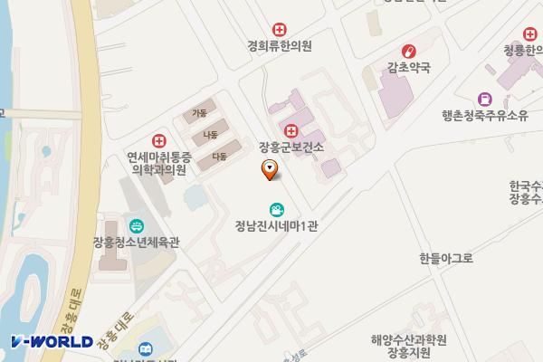 장흥군보건소 위치 지도 — 전남광주통합특별시 장흥군 장흥읍 흥성로 49