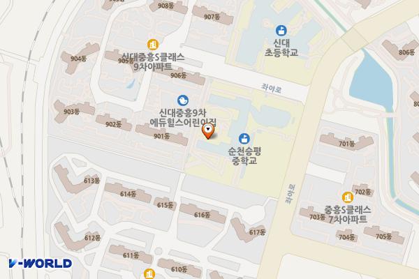 승평중학교 위치 지도 — 전남광주통합특별시 순천시 해룡면 좌야로 151