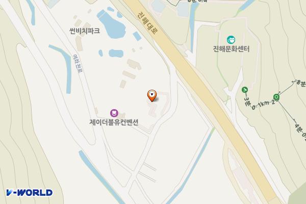 JW컨벤션창원진해점 위치 지도 — 경상남도 창원시 진해구 여좌천로 206