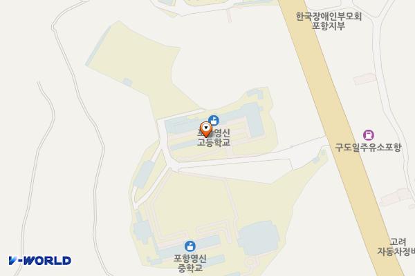 영신고등학교 위치 지도 — 경상북도 포항시 북구 소티재로 107