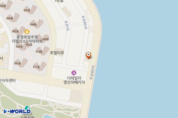 베스트모텔 위치 지도 — 경상남도 통영시 광도면 죽림해안로 94