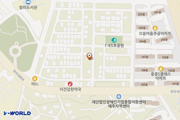 듀블레베이크샵 위치 지도 — 제주특별자치도 제주시 진군중길 20