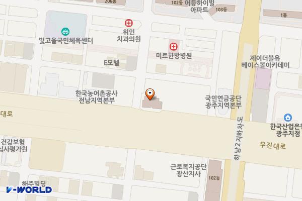 랜드마크 하이엔드77 위치 지도 — 전남광주통합특별시 광산구 무진대로231번길 2