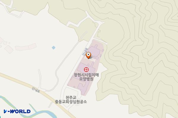창원시시립치매요양병원 위치 지도 — 경상남도 창원시 의창구 북면 단내로 499-32