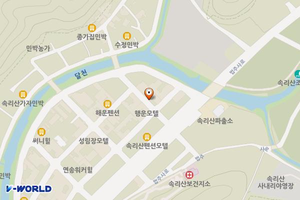 로얄호텔(속리산호텔) 위치 지도 — 충청북도 보은군 속리산면 사내7길 10