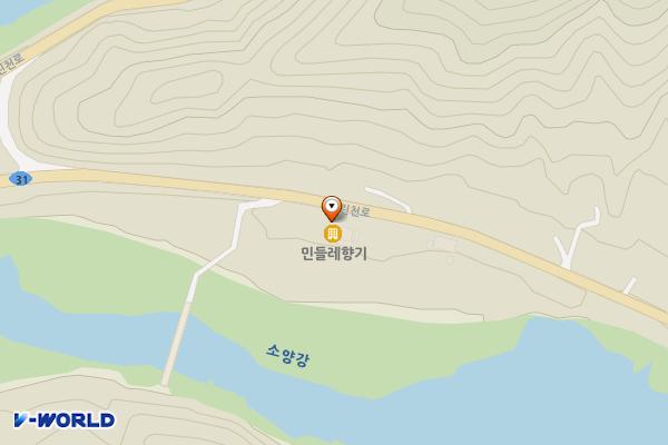 민들레향기펜션 위치 지도 — 강원특별자치도 인제군 인제읍 내린천로 6589