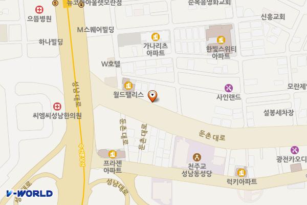 디씨타이어 토탈정비 위치 지도 — 경기도 성남시 중원구 둔촌대로 107-1
