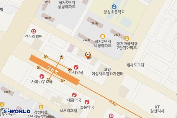 보보호텔 위치 지도 — 경기도 고양시 일산서구 중앙로 1560-14