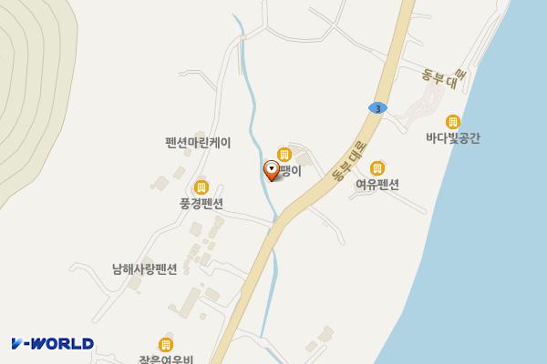 세은펜션 위치 지도 — 경상남도 남해군 창선면 동부대로 2823