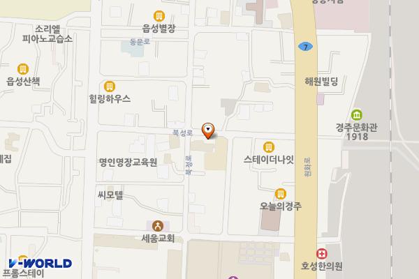 황오동행정복지센터 위치 지도 — 경상북도 경주시 북성로 128