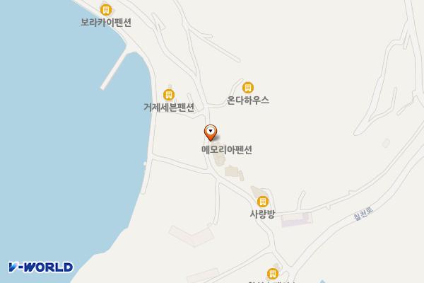 메모리아펜션 위치 지도 — 경상남도 거제시 하청면 대곡3길 22