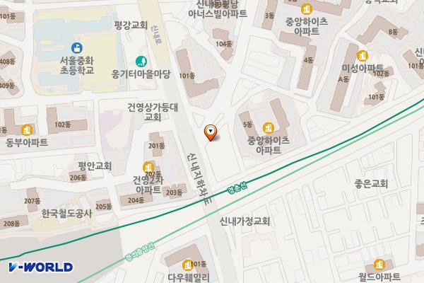 대명프라자 위치 지도 — 서울특별시 중랑구 봉화산로56길 153