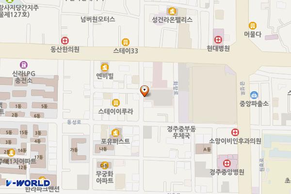 중앙시장제2공영주차장 위치 지도 — 경상북도 경주시 화랑로 38번길 9