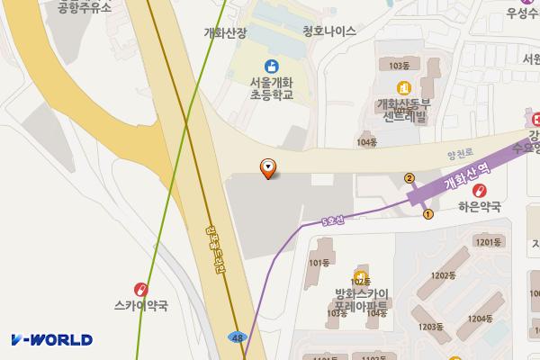 개화산역환승공영주차장 위치 지도 — 서울특별시 강서구 방화동 516-2