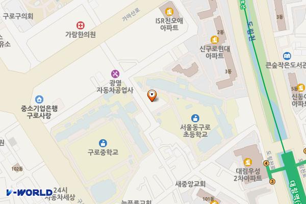 동구로공영주차장 위치 지도 — 서울특별시 구로구 가마산로26길 27