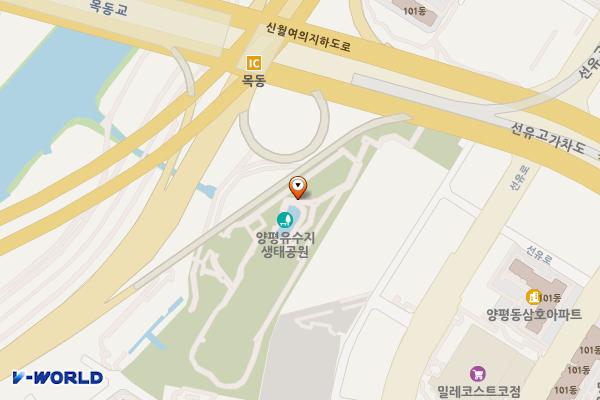 양평유수지 진입구 유휴공간 위치 지도 — 서울특별시 영등포구 국회대로22길 20