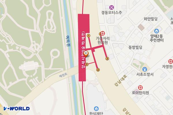 양재시민의숲매헌역공영주차장 위치 지도 — 서울특별시 서초구 양재동 237-2
