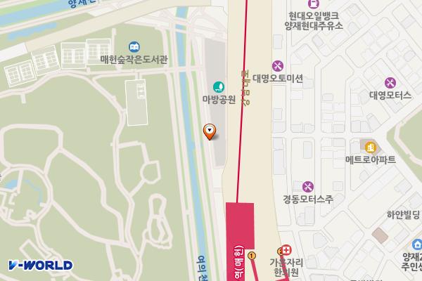 양재시민의숲 동측공영주차장 위치 지도 — 서울특별시 서초구 양재동 237
